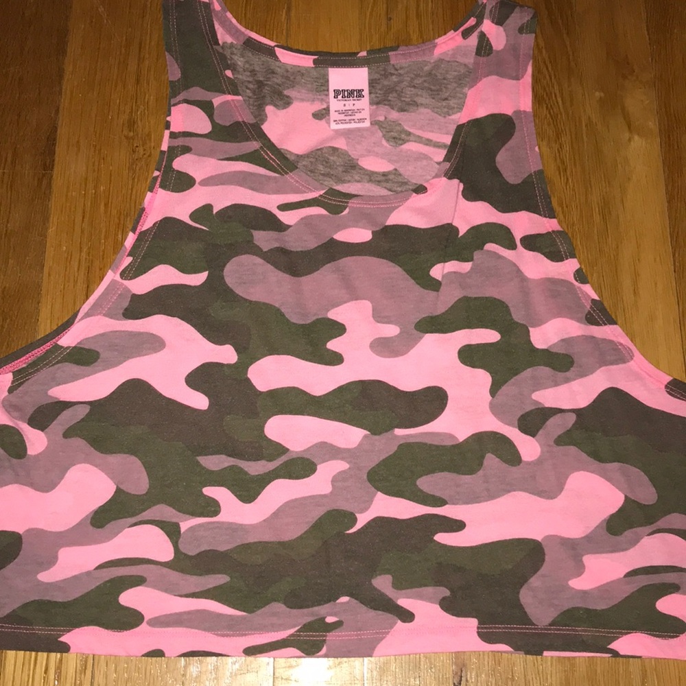 VS PINK Camo Cropped Tank Top